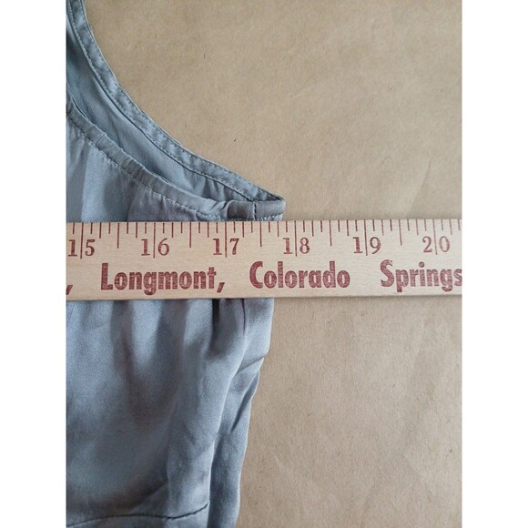 Attention Silk Tank Top Womens L Gray Lace Trim Classic Luxe - Picture 3 of 8
